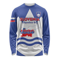 Personalised Slovenia Independence Day Long Sleeve Shirt Flag Map With Coat Of Arms - Wonder Print Shop