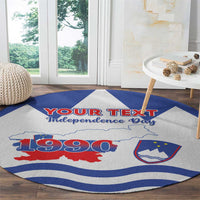 Personalised Slovenia Independence Day Round Carpet Flag Map With Coat Of Arms