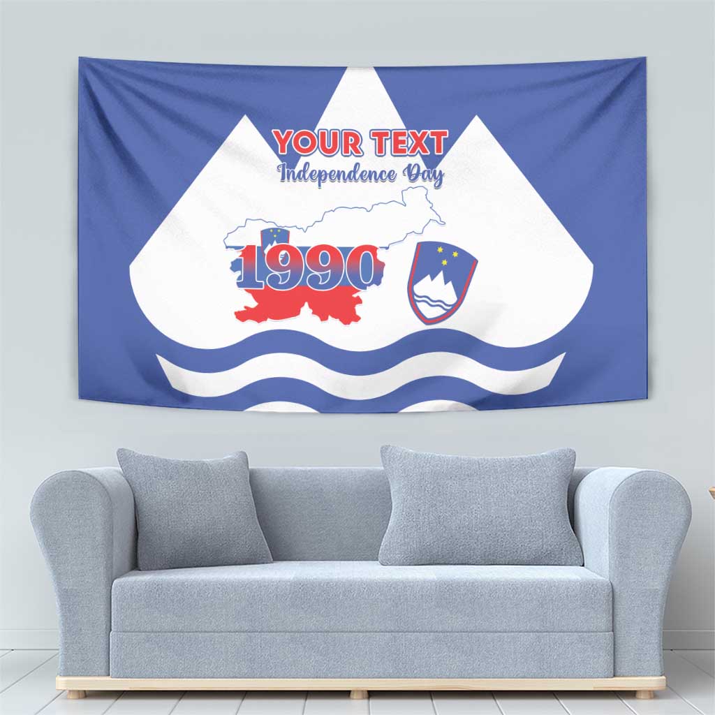 Personalised Slovenia Independence Day Tapestry Flag Map With Coat Of Arms - Wonder Print Shop