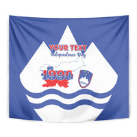 Personalised Slovenia Independence Day Tapestry Flag Map With Coat Of Arms - Wonder Print Shop