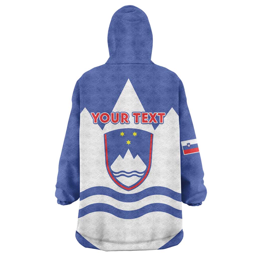 Personalised Slovenia Independence Day Wearable Blanket Hoodie Flag Map With Coat Of Arms - Wonder Print Shop