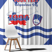 Personalised Slovenia Independence Day Window Curtain Flag Map With Coat Of Arms - Wonder Print Shop