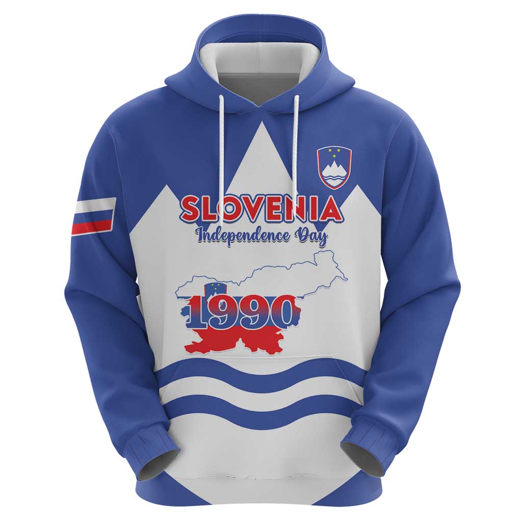 Personalised Slovenia Independence Day Zip Hoodie Flag Map With Coat Of Arms - Wonder Print Shop