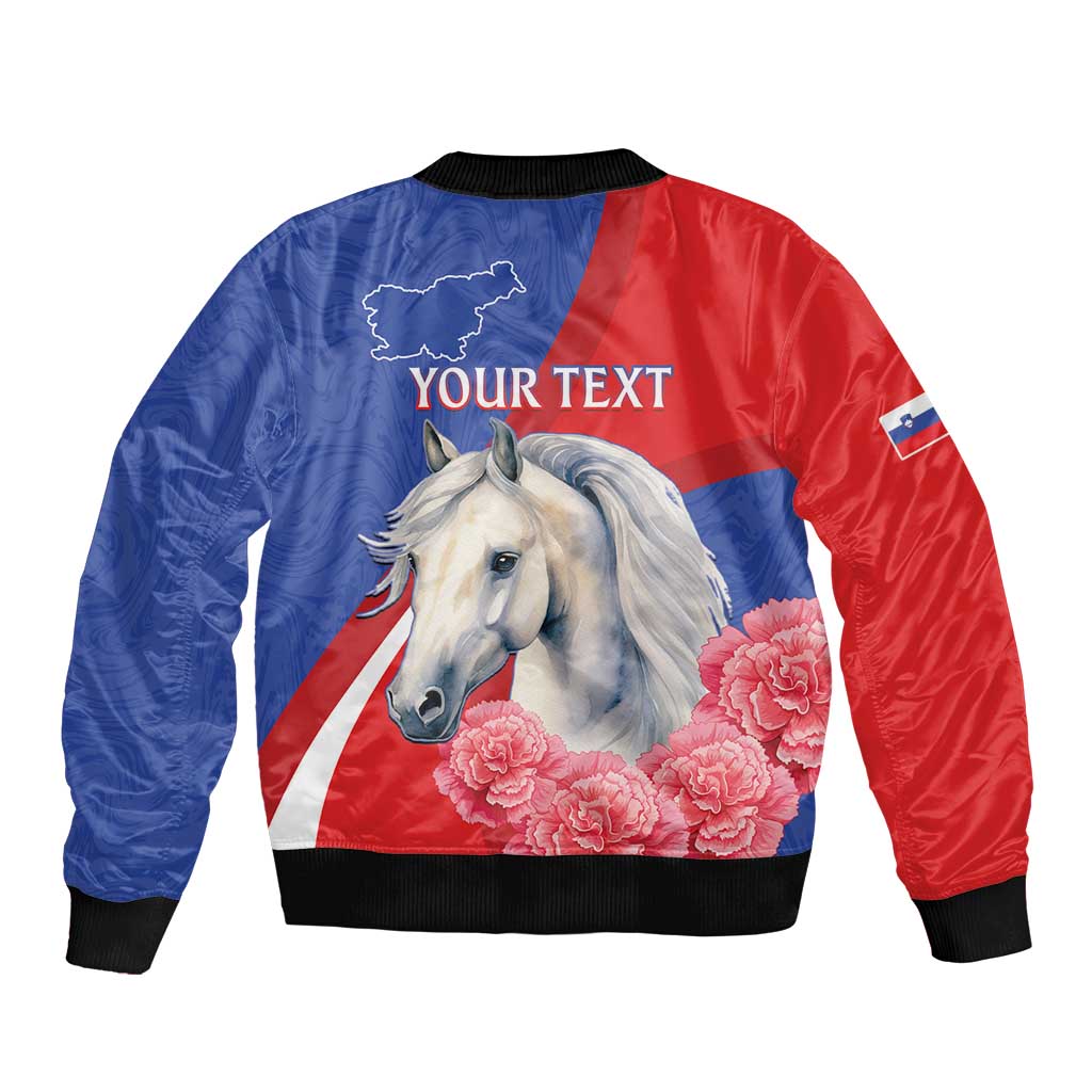 Personalised Balkan Lipizzaner Horse Slovenia Bomber Jacket Carnation Sporty Style - Wonder Print Shop