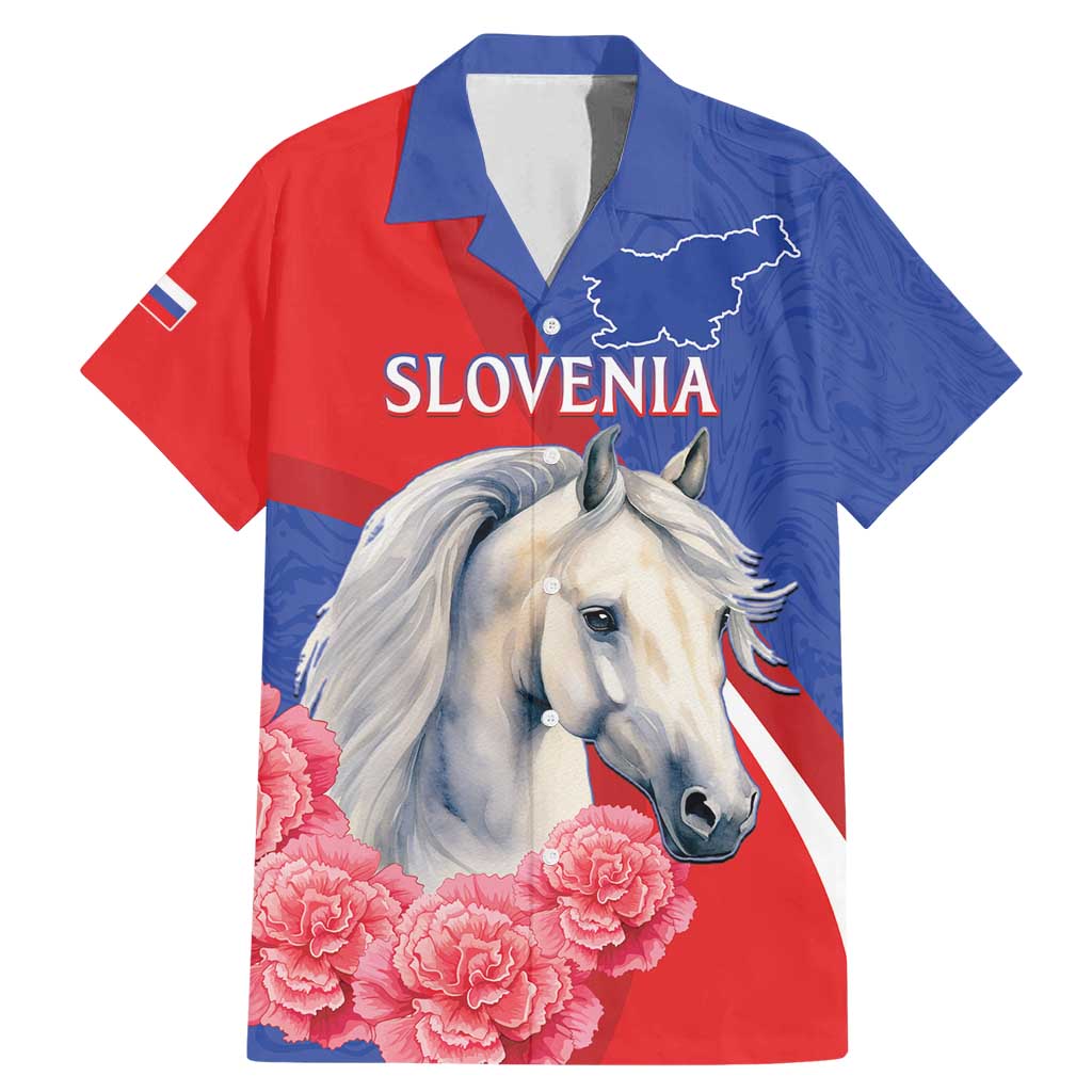 Personalised Balkan Lipizzaner Horse Slovenia Family Matching Mermaid Dress and Hawaiian Shirt Carnation Sporty Style - Wonder Print Shop