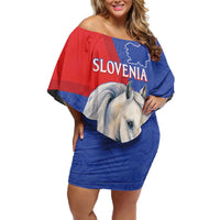 Personalised Balkan Lipizzaner Horse Slovenia Family Matching Off Shoulder Short Dress and Hawaiian Shirt Carnation Sporty Style - Wonder Print Shop