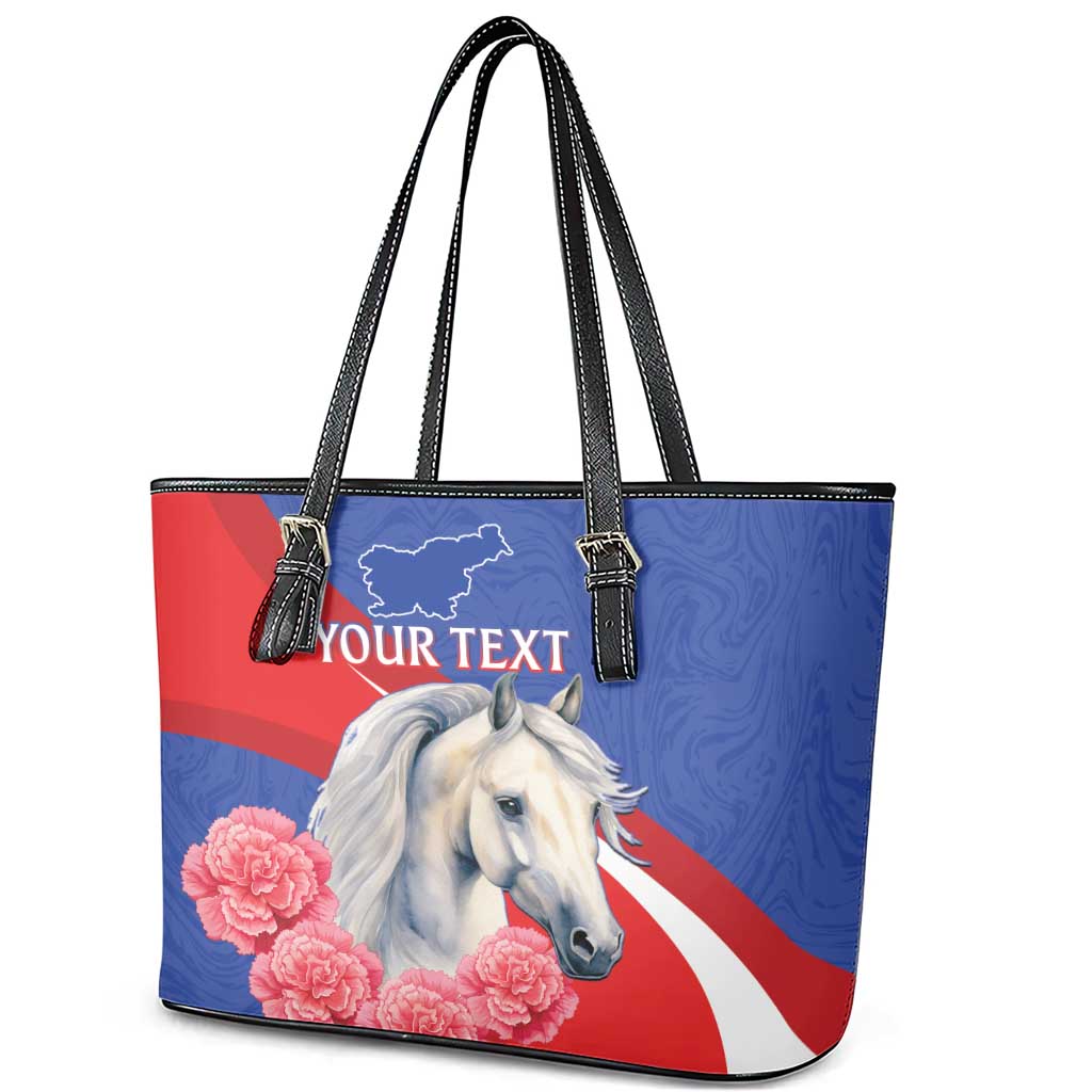 Personalised Balkan Lipizzaner Horse Slovenia Leather Tote Bag Carnation Sporty Style - Wonder Print Shop