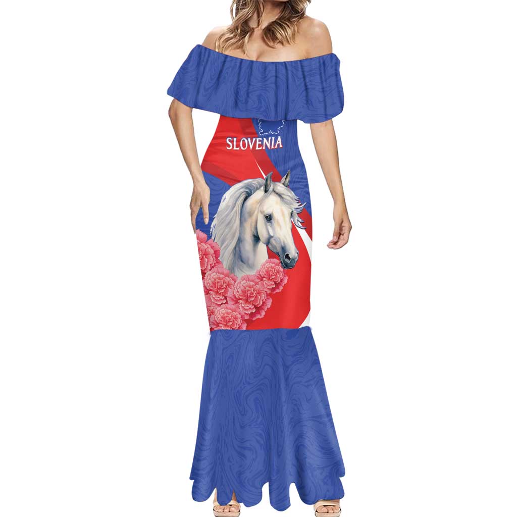 Personalised Balkan Lipizzaner Horse Slovenia Mermaid Dress Carnation Sporty Style - Wonder Print Shop