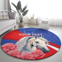 Personalised Balkan Lipizzaner Horse Slovenia Round Carpet Carnation Sporty Style