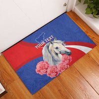 Personalised Balkan Lipizzaner Horse Slovenia Rubber Doormat Carnation Sporty Style - Wonder Print Shop