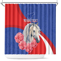 Personalised Balkan Lipizzaner Horse Slovenia Shower Curtain Carnation Sporty Style