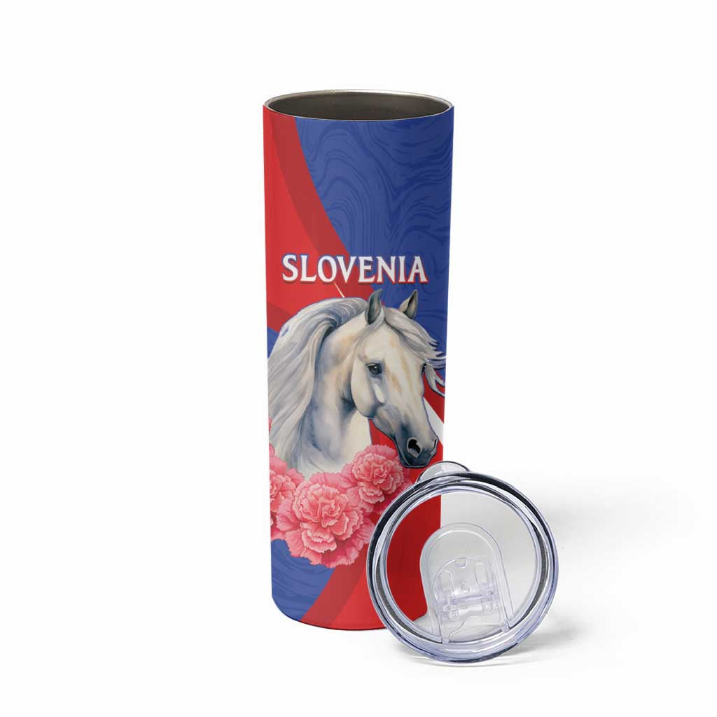 Personalised Balkan Lipizzaner Horse Slovenia Skinny Tumbler Carnation Sporty Style - Wonder Print Shop