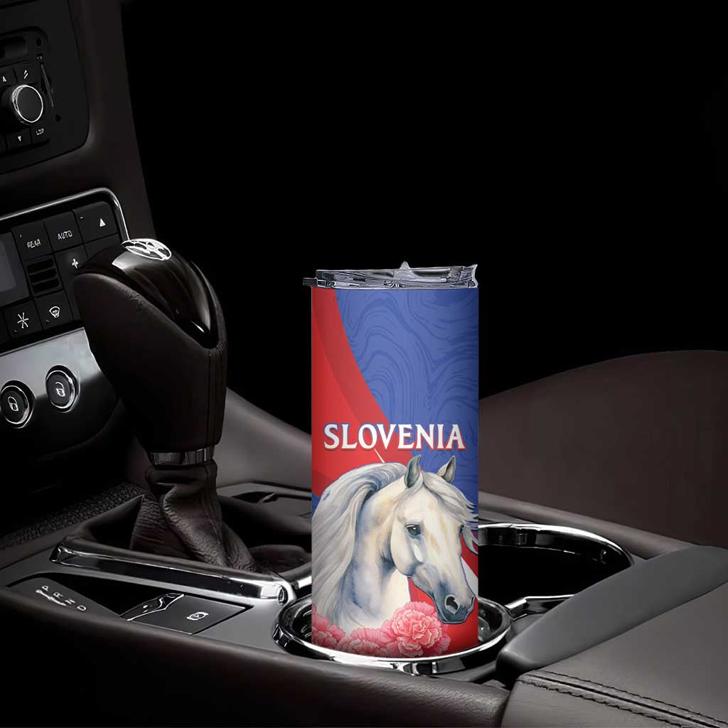 Personalised Balkan Lipizzaner Horse Slovenia Skinny Tumbler Carnation Sporty Style - Wonder Print Shop