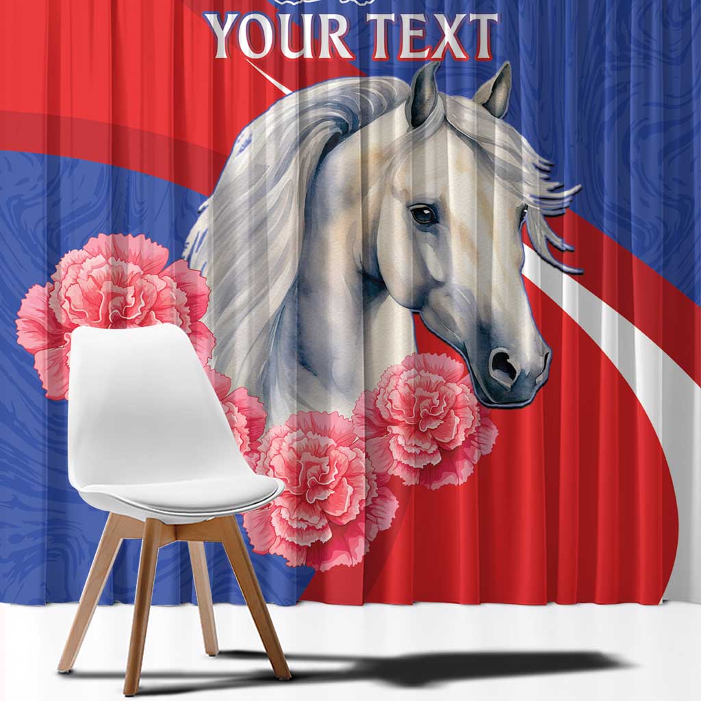 Personalised Balkan Lipizzaner Horse Slovenia Window Curtain Carnation Sporty Style - Wonder Print Shop