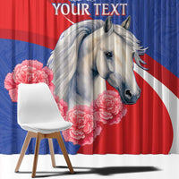 Personalised Balkan Lipizzaner Horse Slovenia Window Curtain Carnation Sporty Style - Wonder Print Shop