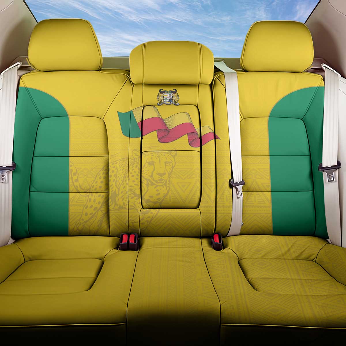 Benin Football Back Car Seat Cover Go Champions Les Guepards - Wonder Print Shop