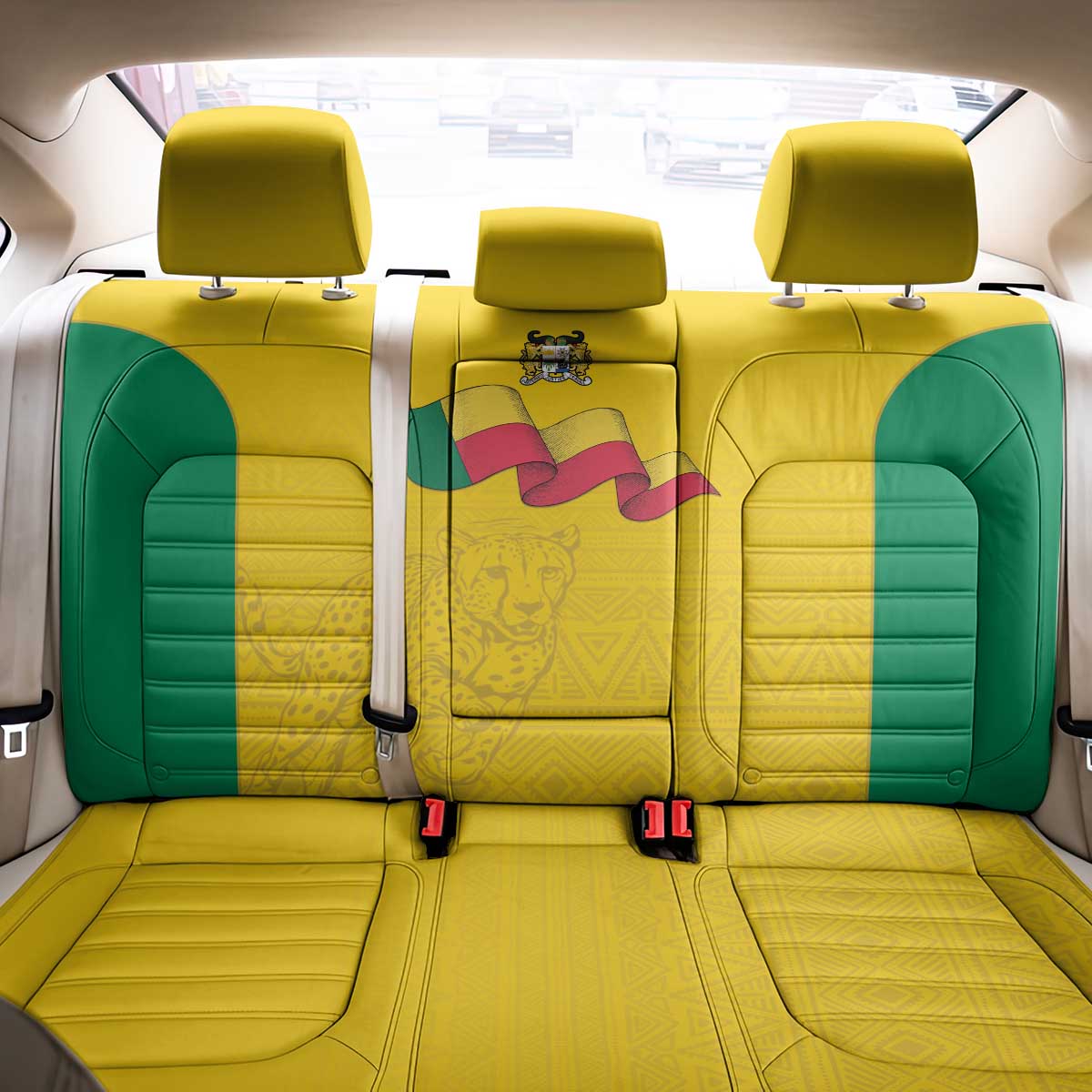 Benin Football Back Car Seat Cover Go Champions Les Guepards - Wonder Print Shop
