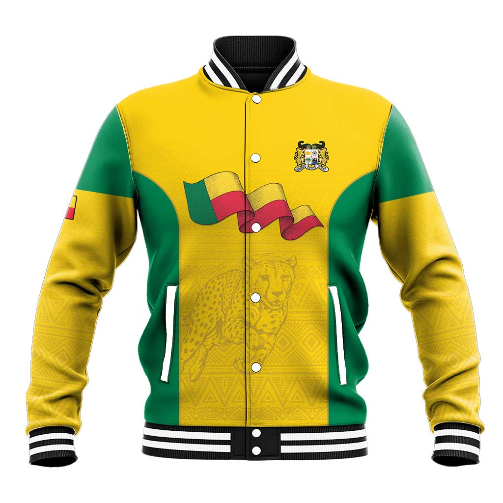 Custom Benin Football Baseball Jacket Go Champions Les Guepards - Wonder Print Shop