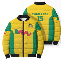Custom Benin Football Bomber Puffer Jacket Go Champions Les Guepards - Wonder Print Shop