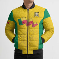 Custom Benin Football Bomber Puffer Jacket Go Champions Les Guepards - Wonder Print Shop