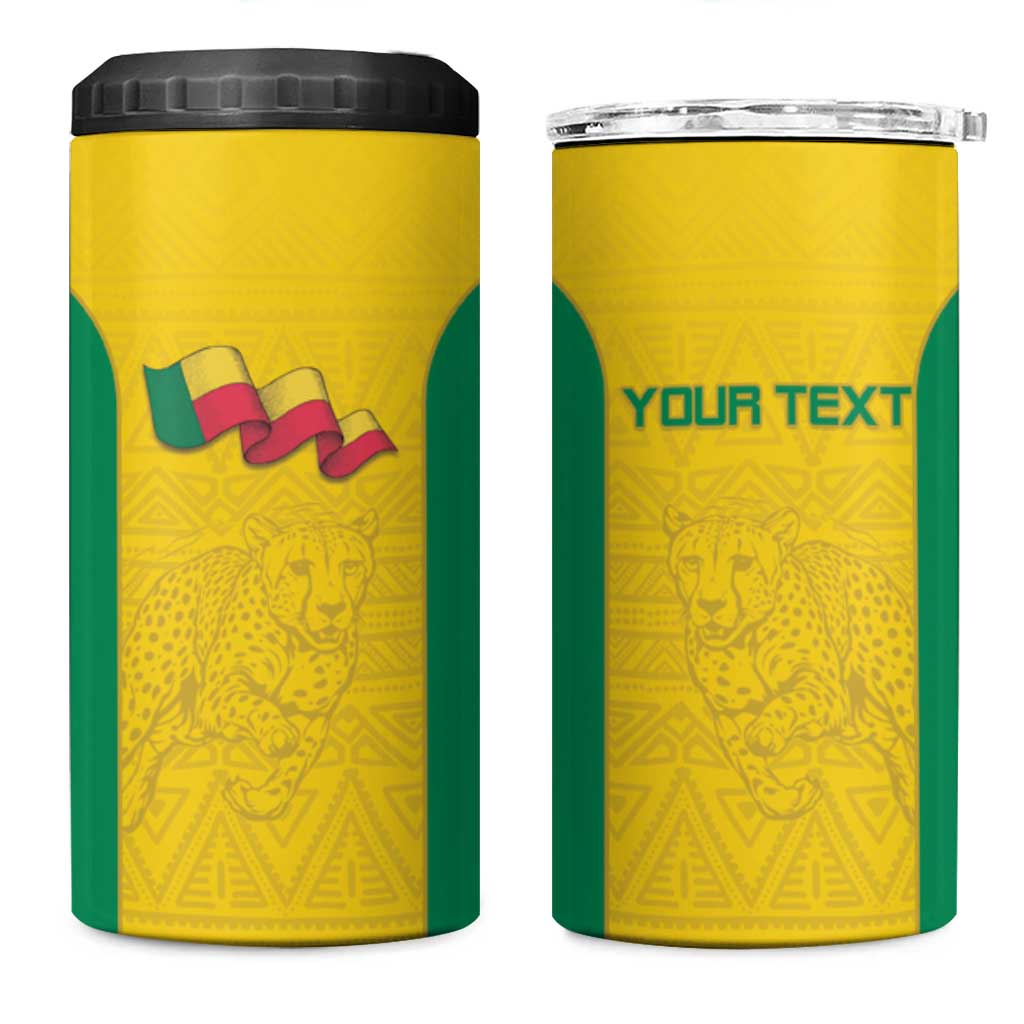 Custom Benin Football 4 in 1 Can Cooler Tumbler Go Champions Les Guepards - Wonder Print Shop