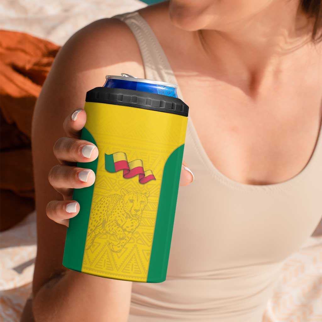 Custom Benin Football 4 in 1 Can Cooler Tumbler Go Champions Les Guepards - Wonder Print Shop