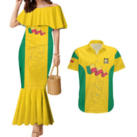 Custom Benin Football Couples Matching Mermaid Dress and Hawaiian Shirt Go Champions Les Guepards - Wonder Print Shop
