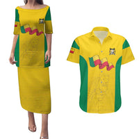 Custom Benin Football Couples Matching Puletasi and Hawaiian Shirt Go Champions Les Guepards - Wonder Print Shop