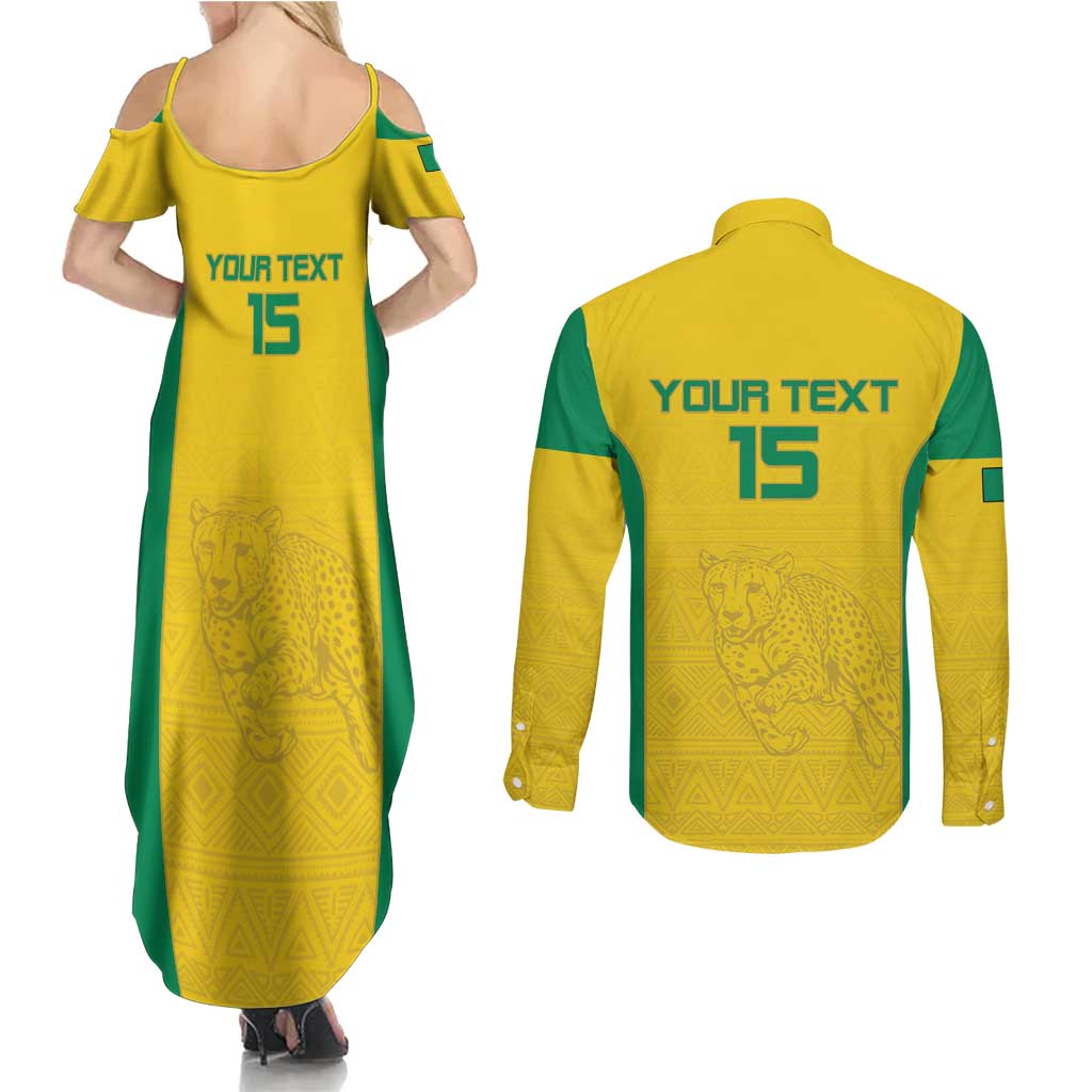 Custom Benin Football Couples Matching Summer Maxi Dress and Long Sleeve Button Shirt Go Champions Les Guepards - Wonder Print Shop