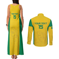 Custom Benin Football Couples Matching Tank Maxi Dress and Long Sleeve Button Shirt Go Champions Les Guepards - Wonder Print Shop
