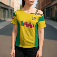 Custom Benin Football Cross Shoulder Shirt Go Champions Les Guepards - Wonder Print Shop