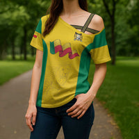Custom Benin Football Cross Shoulder Shirt Go Champions Les Guepards - Wonder Print Shop