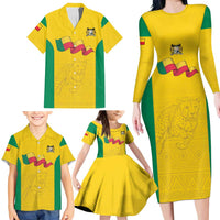 Custom Benin Football Family Matching Long Sleeve Bodycon Dress and Hawaiian Shirt Go Champions Les Guepards - Wonder Print Shop