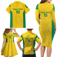 Custom Benin Football Family Matching Long Sleeve Bodycon Dress and Hawaiian Shirt Go Champions Les Guepards - Wonder Print Shop