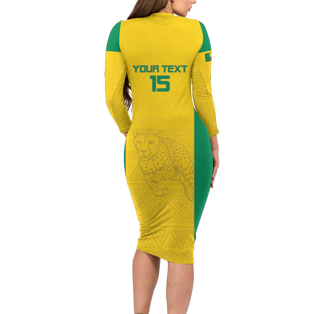 Custom Benin Football Family Matching Long Sleeve Bodycon Dress and Hawaiian Shirt Go Champions Les Guepards - Wonder Print Shop