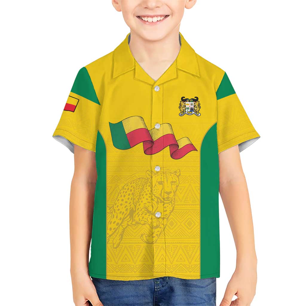Custom Benin Football Family Matching Long Sleeve Bodycon Dress and Hawaiian Shirt Go Champions Les Guepards - Wonder Print Shop