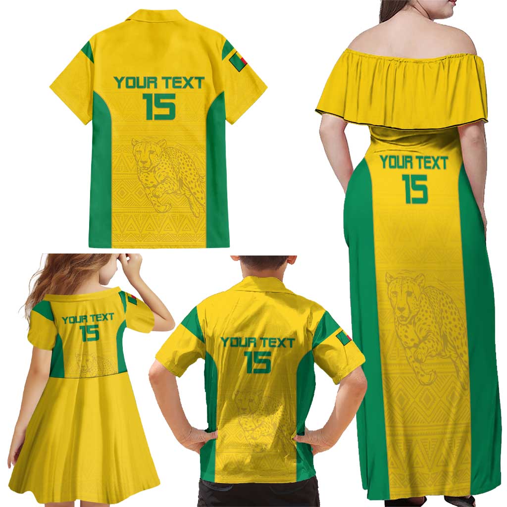 Custom Benin Football Family Matching Off Shoulder Maxi Dress and Hawaiian Shirt Go Champions Les Guepards - Wonder Print Shop