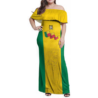 Custom Benin Football Family Matching Off Shoulder Maxi Dress and Hawaiian Shirt Go Champions Les Guepards - Wonder Print Shop