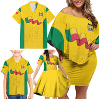 Custom Benin Football Family Matching Off Shoulder Short Dress and Hawaiian Shirt Go Champions Les Guepards - Wonder Print Shop