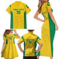 Custom Benin Football Family Matching Short Sleeve Bodycon Dress and Hawaiian Shirt Go Champions Les Guepards - Wonder Print Shop