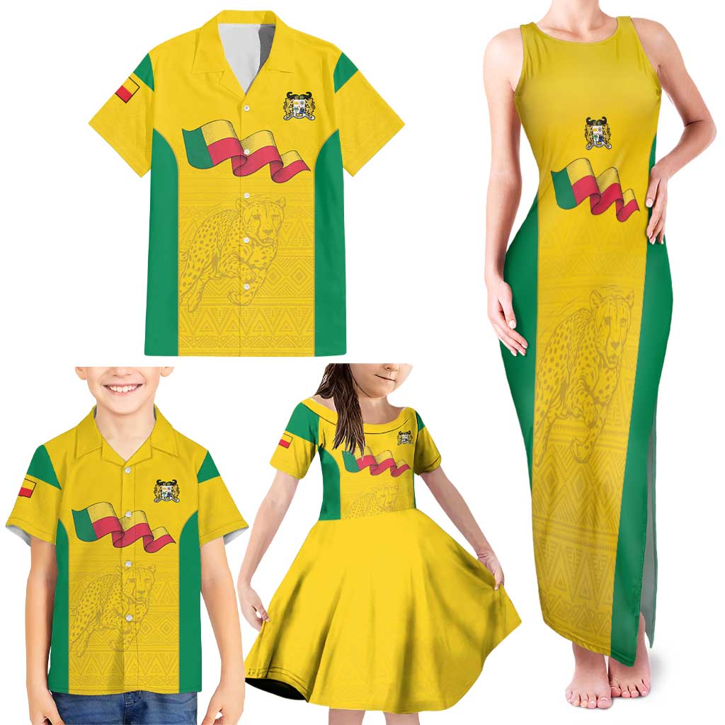 Custom Benin Football Family Matching Tank Maxi Dress and Hawaiian Shirt Go Champions Les Guepards - Wonder Print Shop