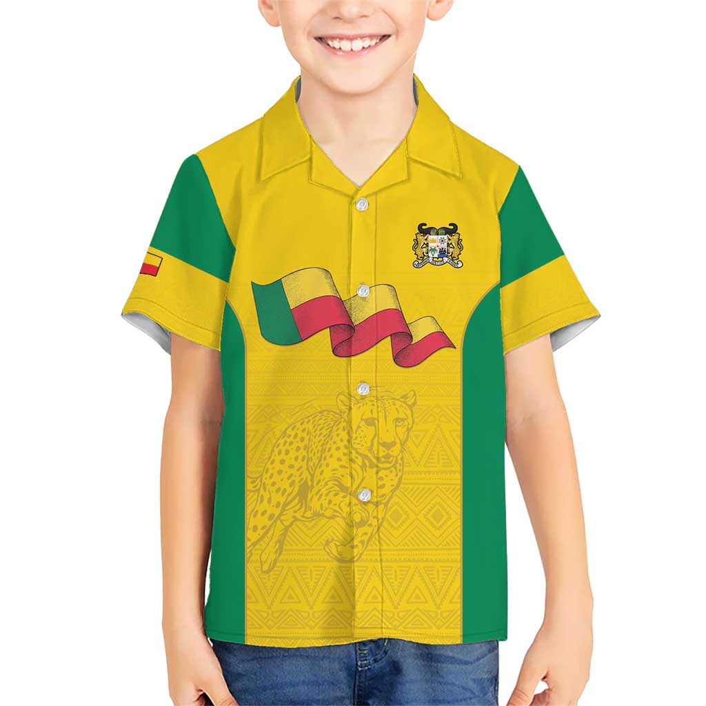 Custom Benin Football Hawaiian Shirt Go Champions Les Guepards - Wonder Print Shop