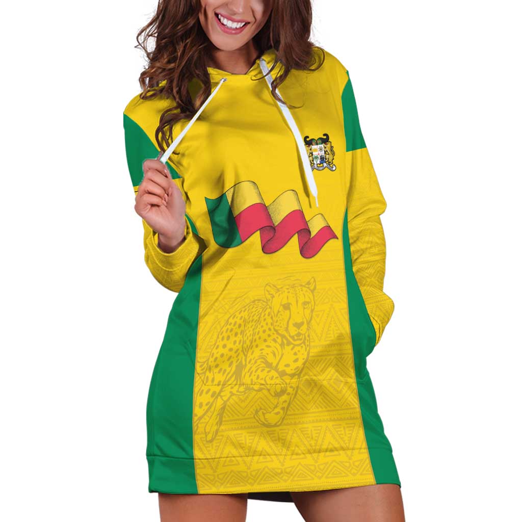 Custom Benin Football Hoodie Dress Go Champions Les Guepards - Wonder Print Shop
