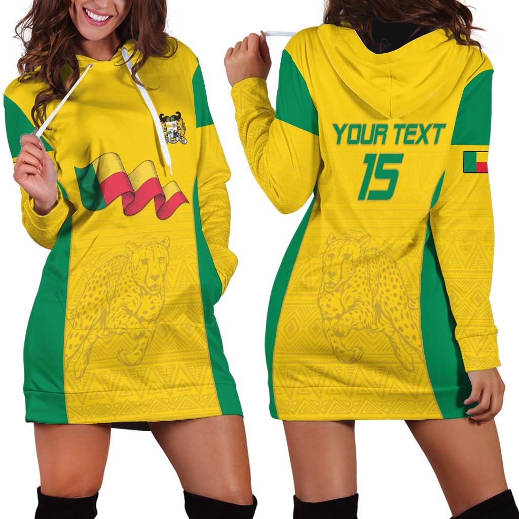 Custom Benin Football Hoodie Dress Go Champions Les Guepards - Wonder Print Shop