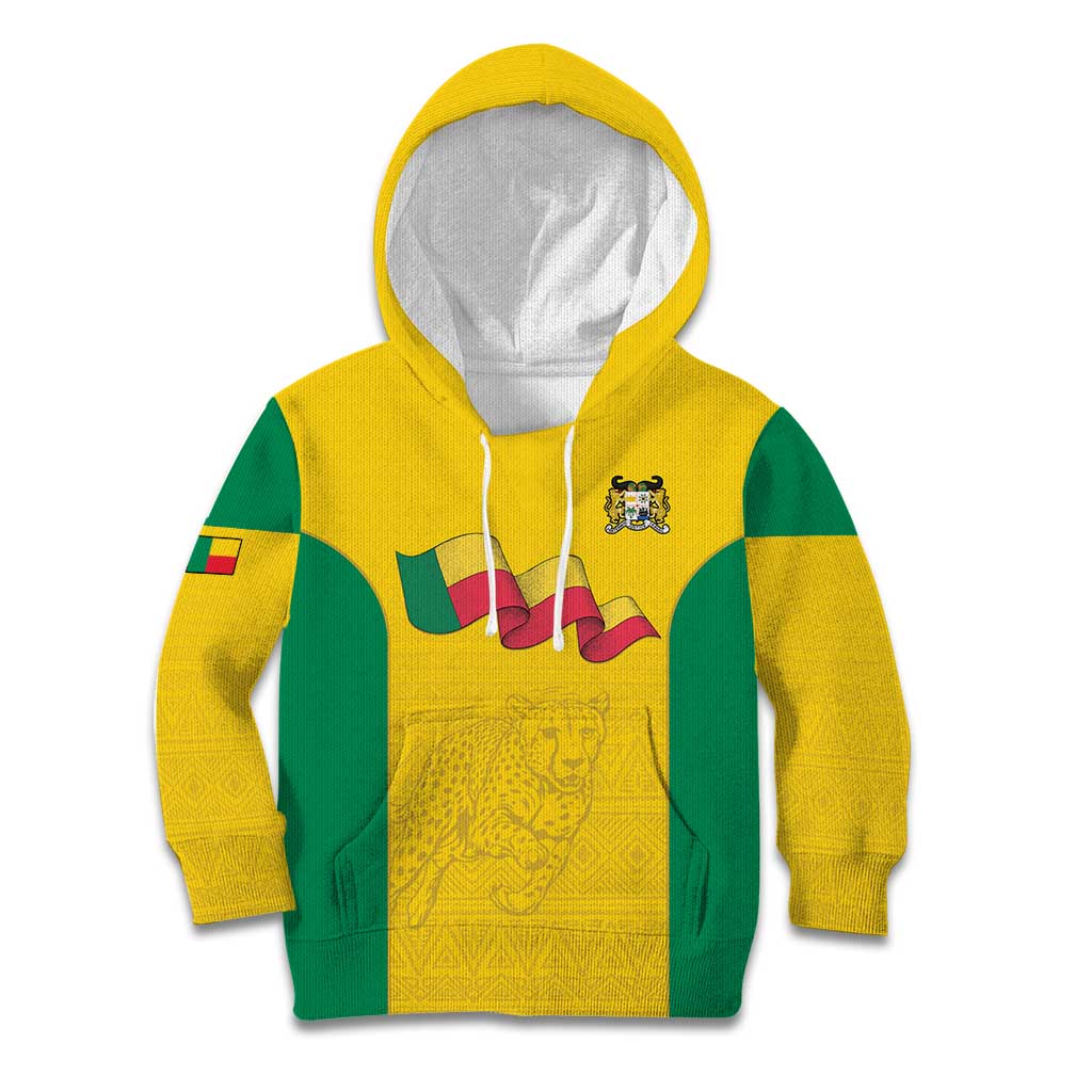 Custom Benin Football Kid Hoodie Go Champions Les Guepards - Wonder Print Shop