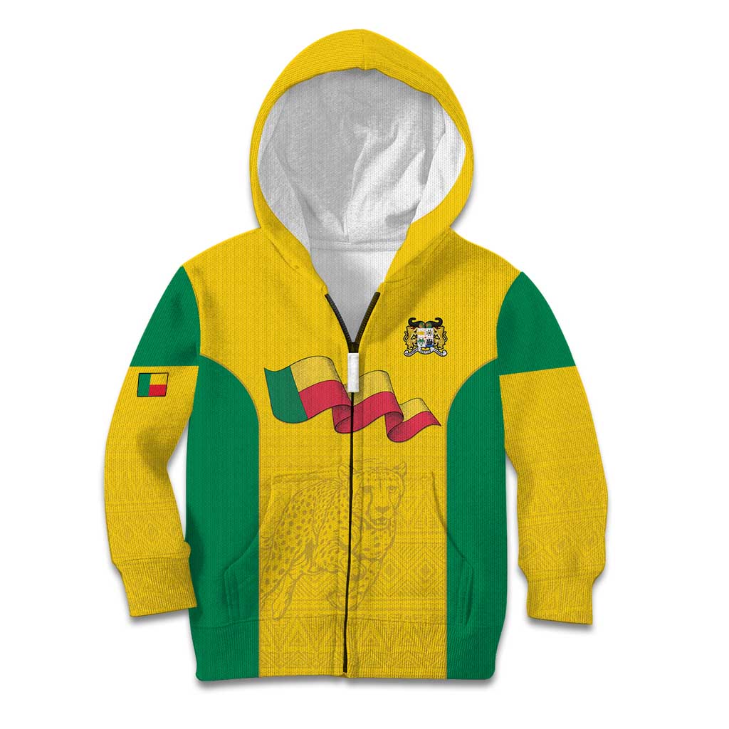 Custom Benin Football Kid Hoodie Go Champions Les Guepards - Wonder Print Shop