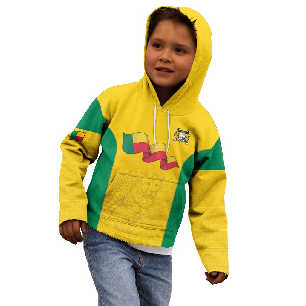 Custom Benin Football Kid Hoodie Go Champions Les Guepards - Wonder Print Shop