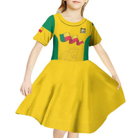 Custom Benin Football Kid Short Sleeve Dress Go Champions Les Guepards - Wonder Print Shop
