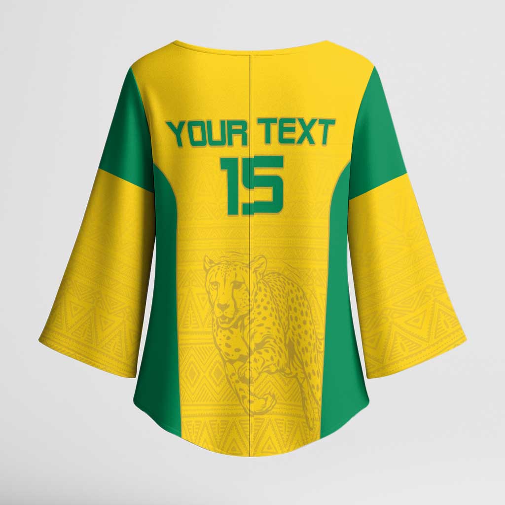Custom Benin Football Kimono Sleeve Blouse Go Champions Les Guepards - Wonder Print Shop