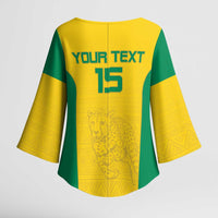 Custom Benin Football Kimono Sleeve Blouse Go Champions Les Guepards - Wonder Print Shop